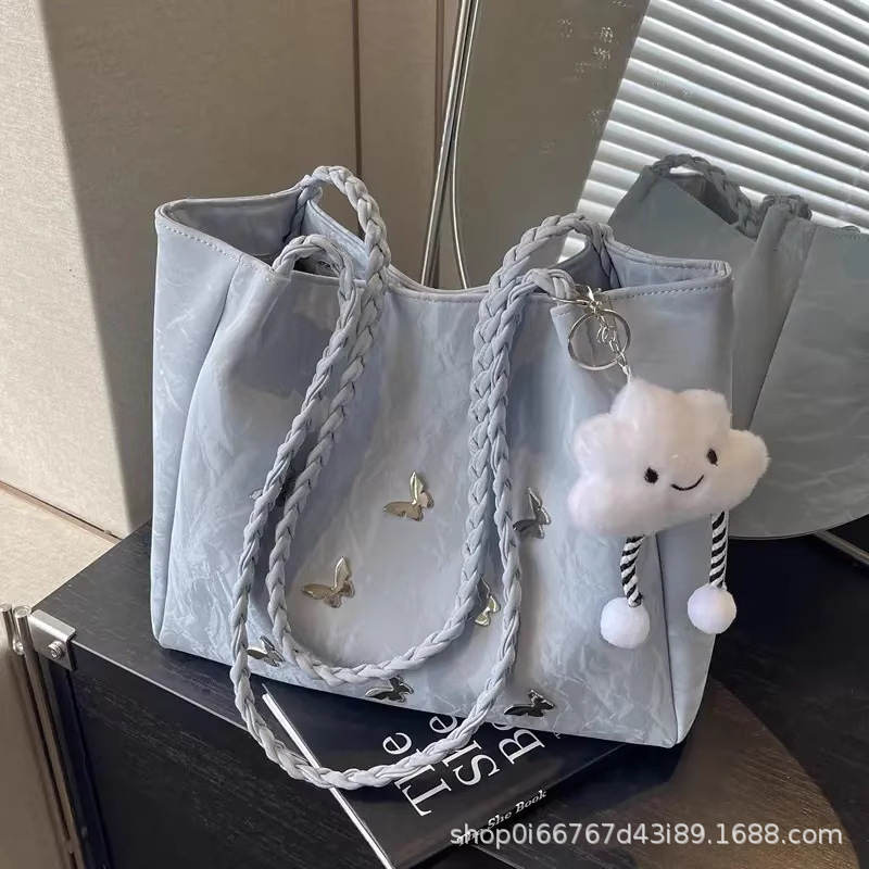 Large-Capacity Bag for Women 2024 New Fashion Butterfly Shoulder Bag High-End Foreign Style Commuter Tote Bag Handbag Large-Capacity Bag for Women 2024 New Fashion Butterfly Shoulder Bag High-End Foreign Style Commuter Tote Bag Handbag