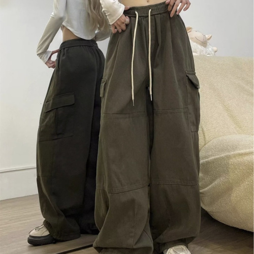 Vintage American High Street Wide Leg Denim Casual Couple Trend Brand Loose Straight Leg Work Pants
