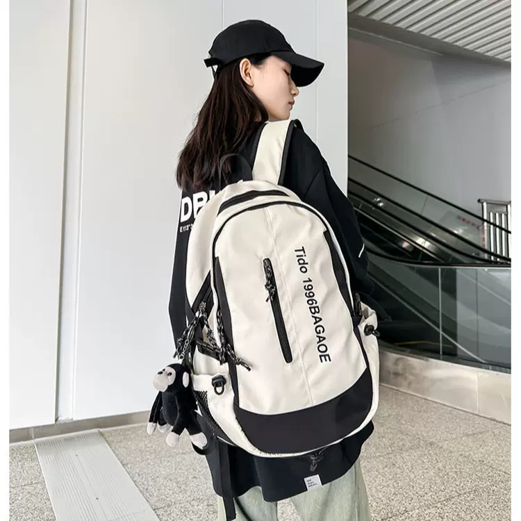 定制跨境学生书包双肩包女时尚潮流简约背包户外运动大容量旅行包