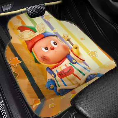 dirt-repellent, easy to clean, and – Universal Foot Pad - go-for-it-star-people-linen-car-floor-mats-5065cm-one-piece-in-the-front-row