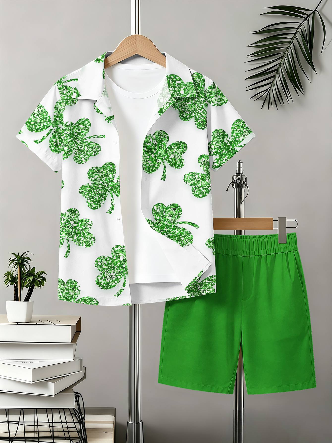 Sommer Set Mit Hemd Und Shorts Für Jungen Mit Totem-muster_voghion.com