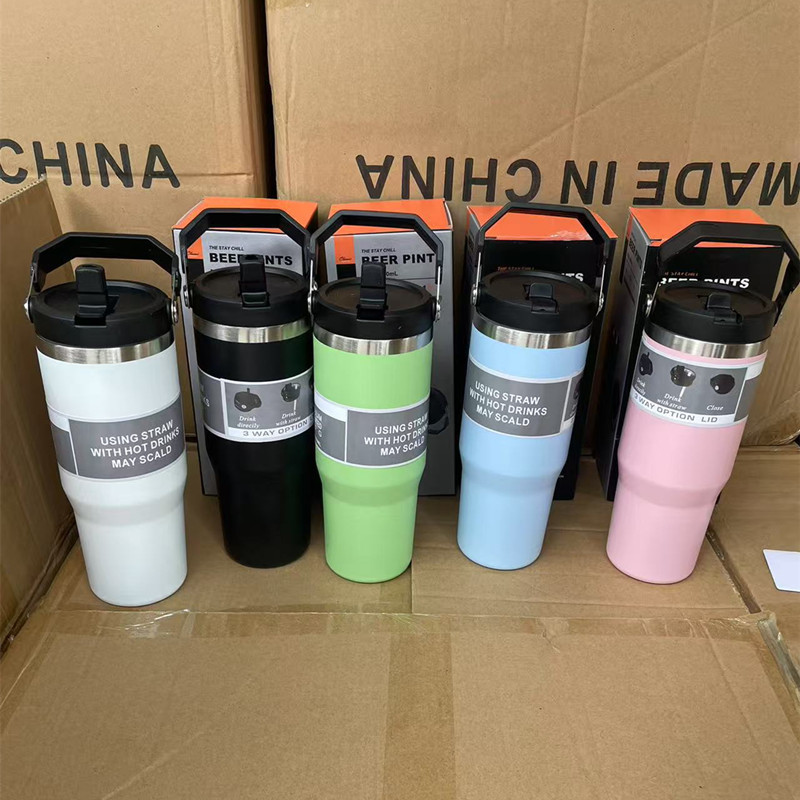 跨境手提汽车杯316不锈钢保温杯保冷车载吸管杯户外便携运动水壶|undefined
