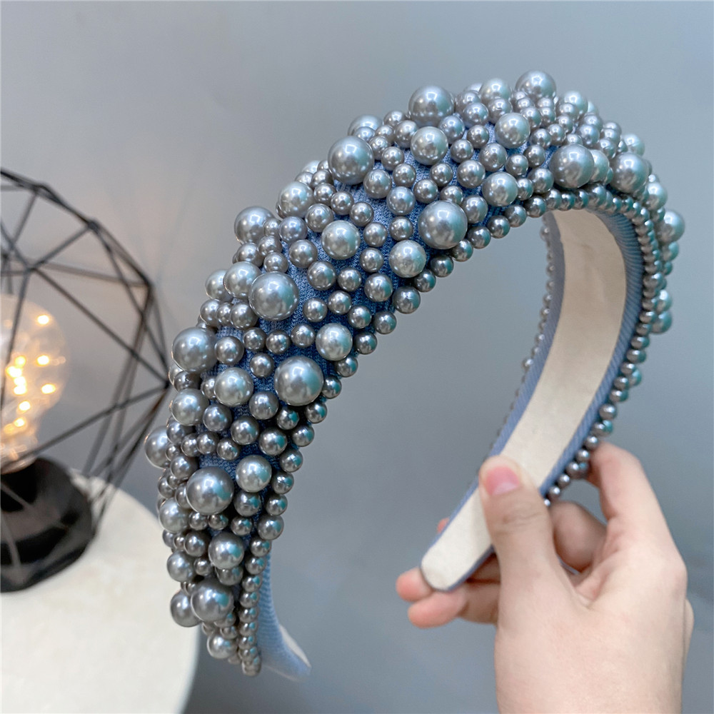 Korean Hair Accessories Bridal Headband Pearl Heightening Thickening Hairband display picture 3