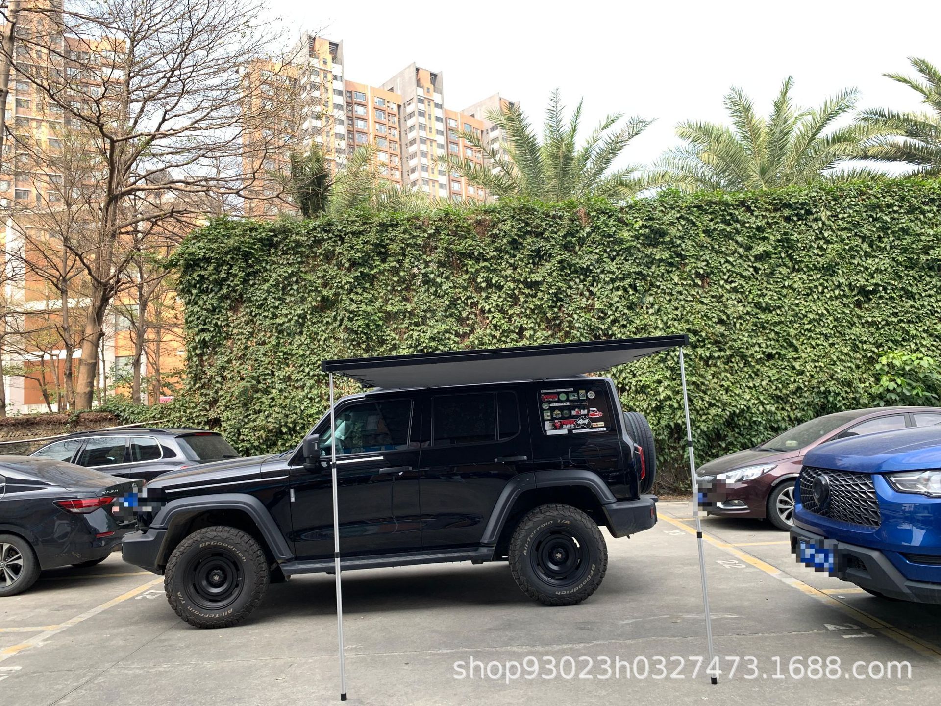 Car Side Tent Cross-Border Wholesale Semi-Automatic Aluminum Alloy Hard-Shell Side Canopy Car Side Tent Sunshade Canopy for Vehicle