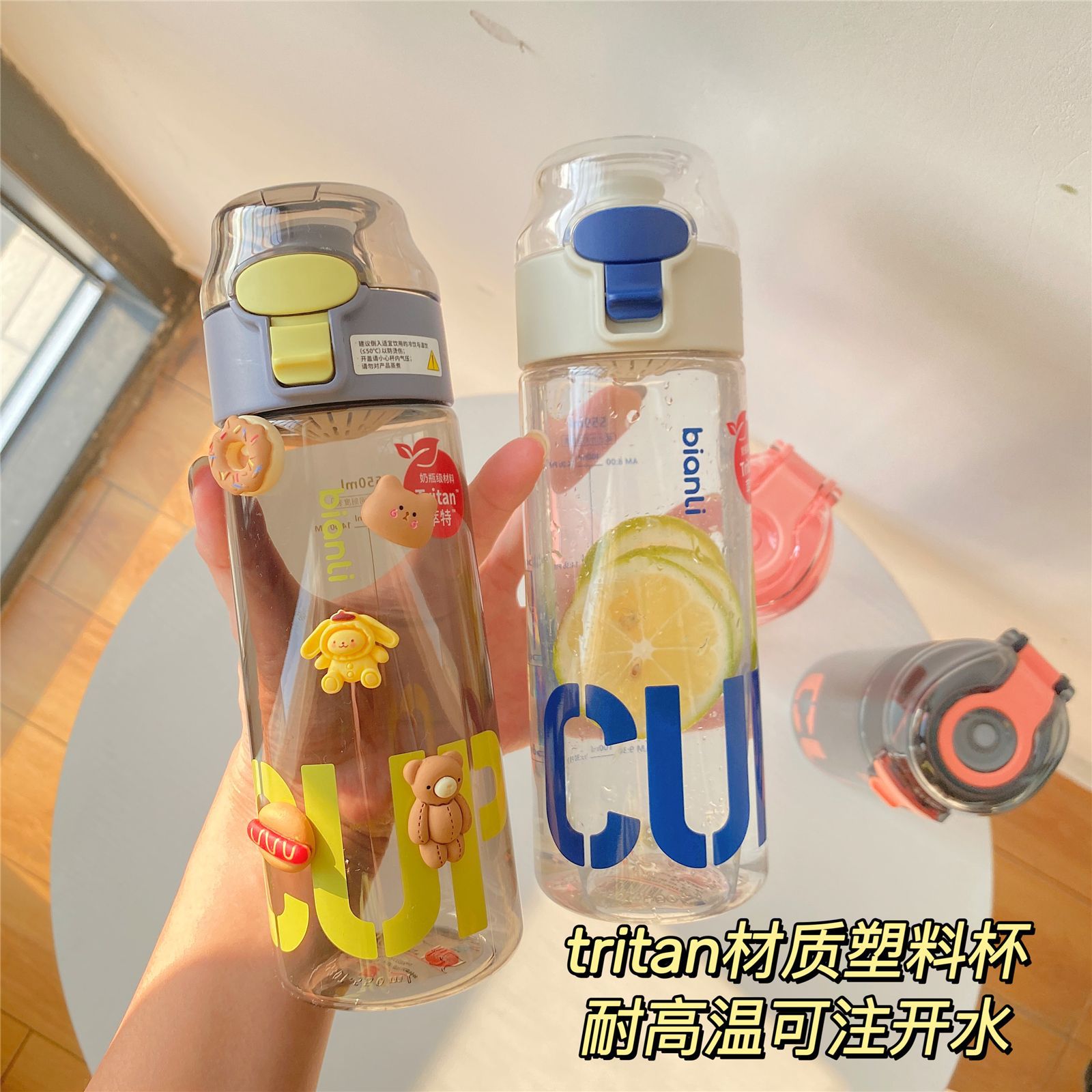 Sanrio taza de agua niñas estudiante de alta apariencia taza de plástico tritan alta temperatura resistente verano lindo niños taza de agua