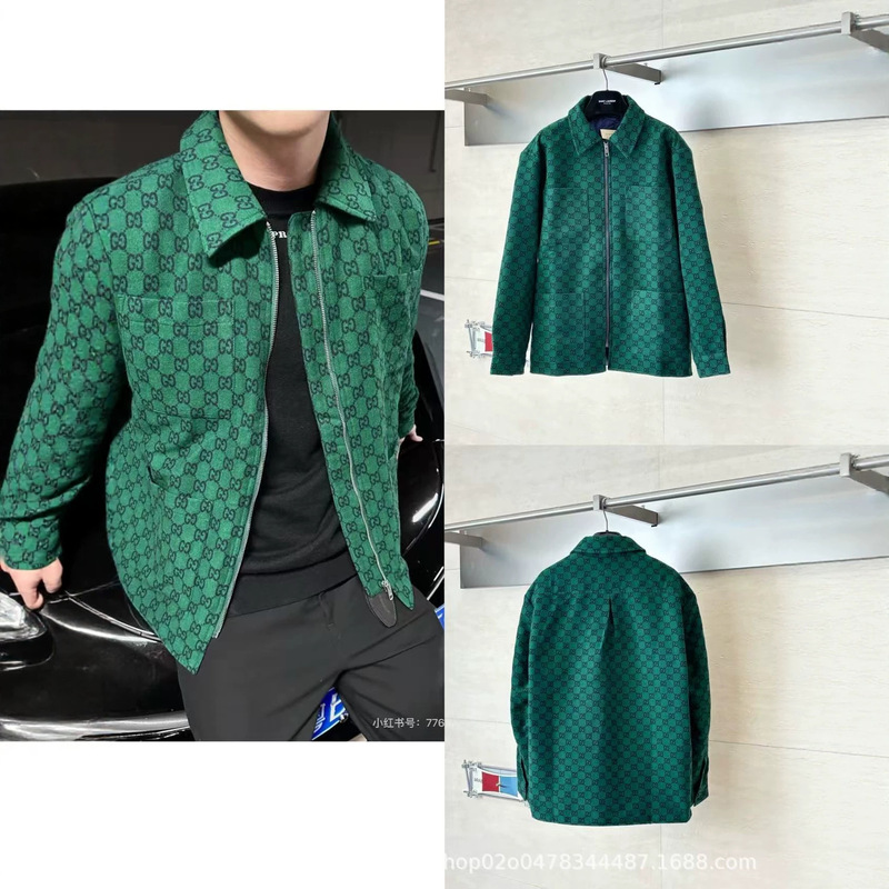 High-end 26SS new men's and women's stylish vintage double-G wool jacket