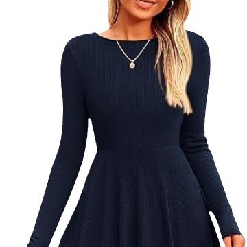 Autumn knitted long-sleeve with a round collar