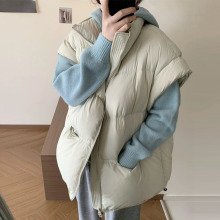 大版廓形羽绒马甲女2025新款秋冬时尚韩系宽松立领休闲坎肩背心潮