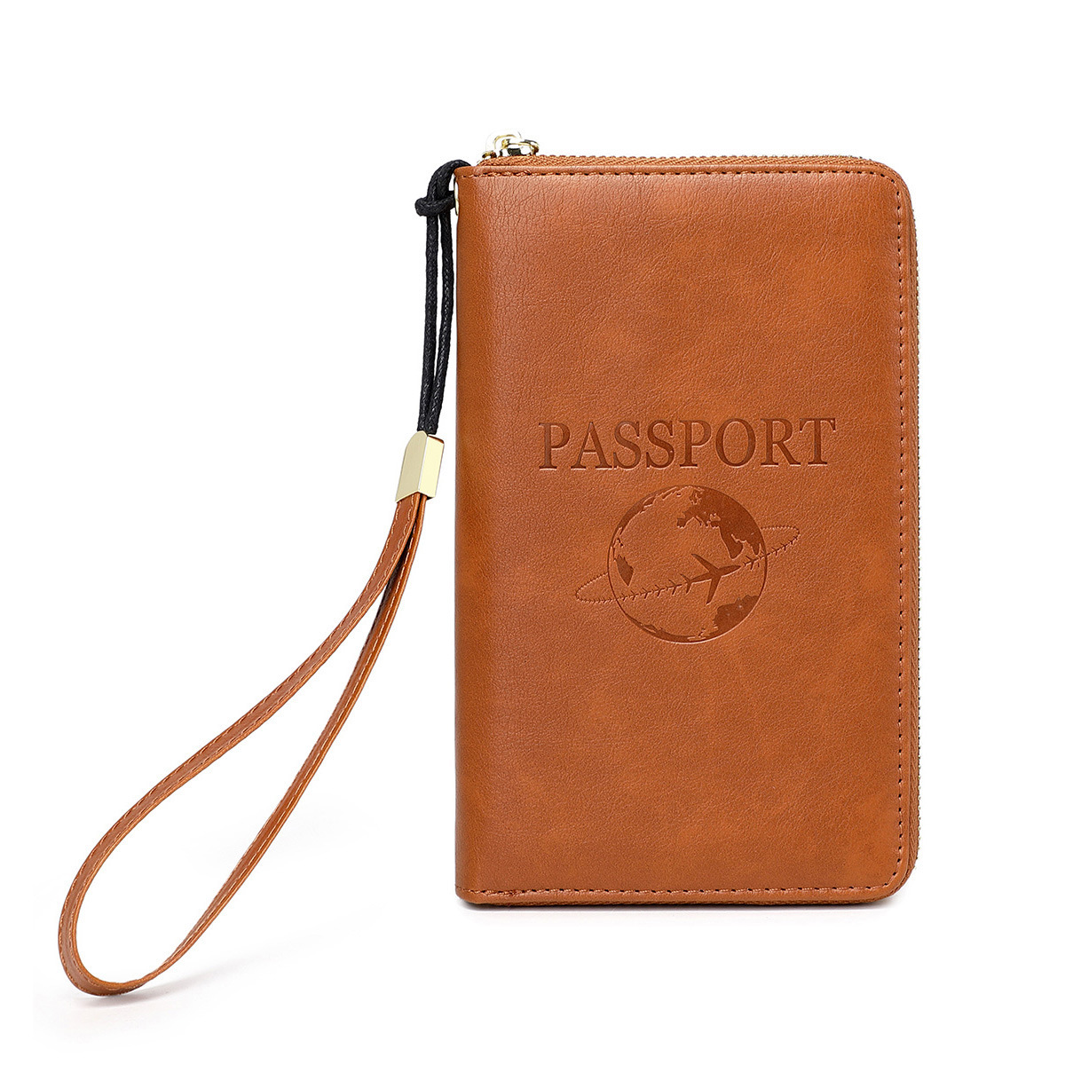 Neu RFID Reisepass Tasche Lange Zipper Pass Clip Ticket Multi Funktionale Reise Lagerung Dokument_voghion.com