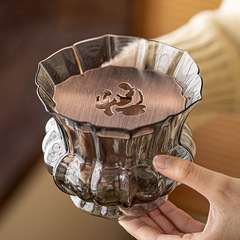 Japanese-style glass built water tea dregs tank household large tea washing cup washing basin Kungfu tea set accessories large waste water bucket