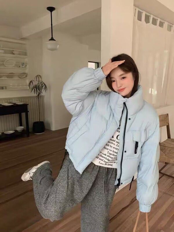 2025秋冬羽绒服女短款韩版立领小个子加厚面包服时尚保暖外套冬潮|undefined