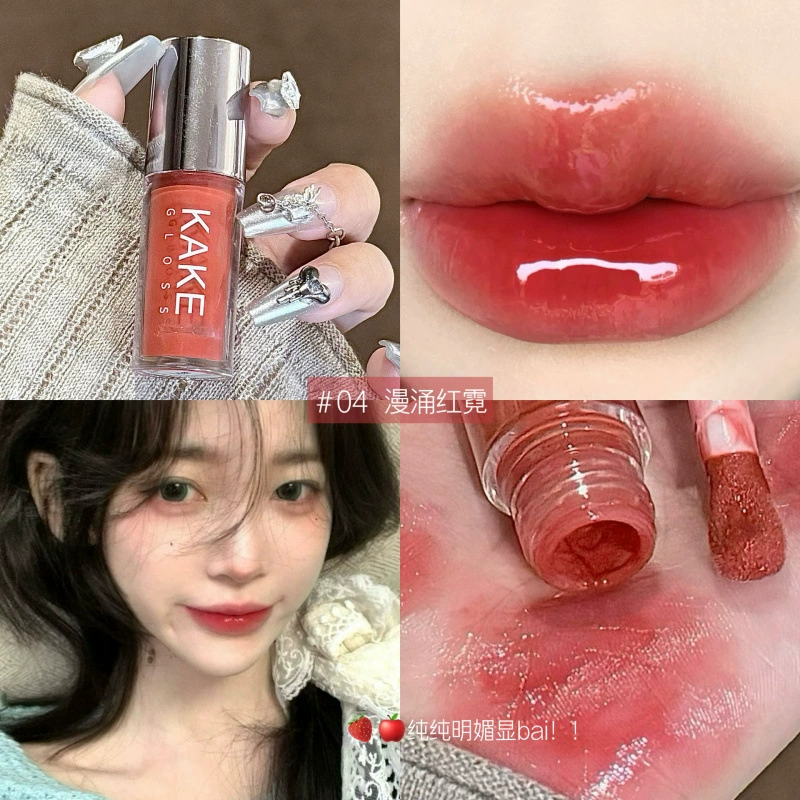 Блеск для губ Glass KAKE, увлажняющая сыворотка-тинт, 2,8 г, прозрачный глянцевый финиш