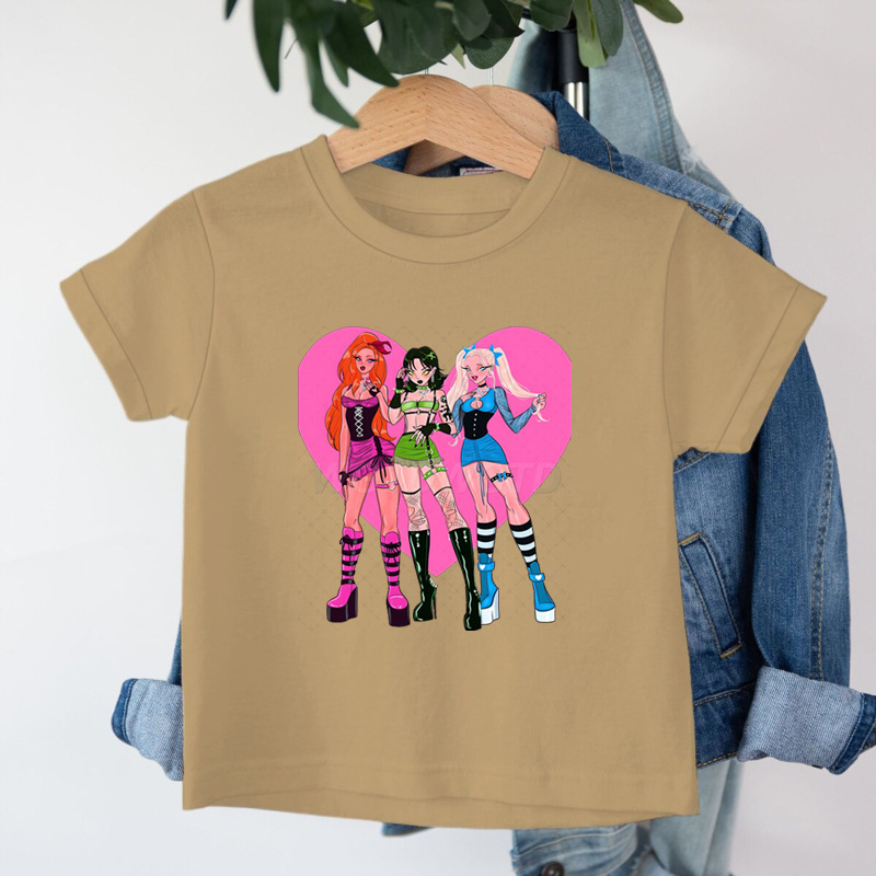 クロスボーダー KPop デーモンハンターデーモンハンターグループプリントコットン Tシャツ夏のファッション子供カジュアル半袖|undefined