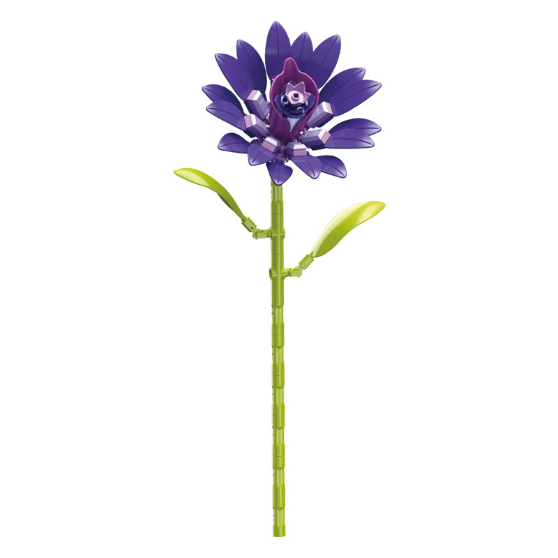 钻马积木花永生花束抱抱桶仿真花小颗粒积木DIY玩具七夕女生礼物|undefined