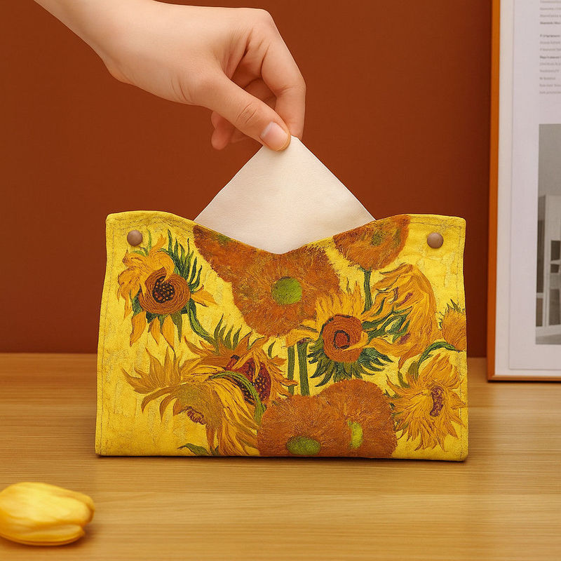 Van Gogh Leather Tissue Box for Living Room, Home, Car, Office, Napkin Holder, Tissue Box Cover, High Aesthetic Value Van Gogh Leather Tissue Box for Living Room, Home, Car, Office, Napkin Holder, Tissue Box Cover, High Aesthetic Value