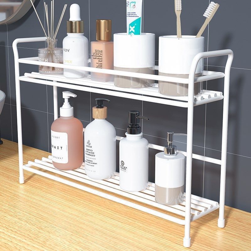 Rack de la mesa de lavado en la mesa de inodoro cosméticos rack de artículos de lavado en la mesa de inodoro ultra estrecho rack de lavado en el baño