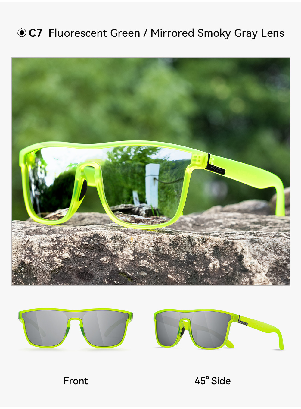 KDEAM große Sonnenbrille neu polarisiert einteilig Sportsonnenbrille winddicht Sonnenbrille Metallscharnier KD528-PLUS
