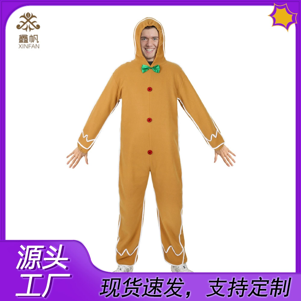 Новый Рождественский Пряничный Человек Хэллоуин Взрослый Костюм Череп Рыцарь Косплей Пряничный Человек