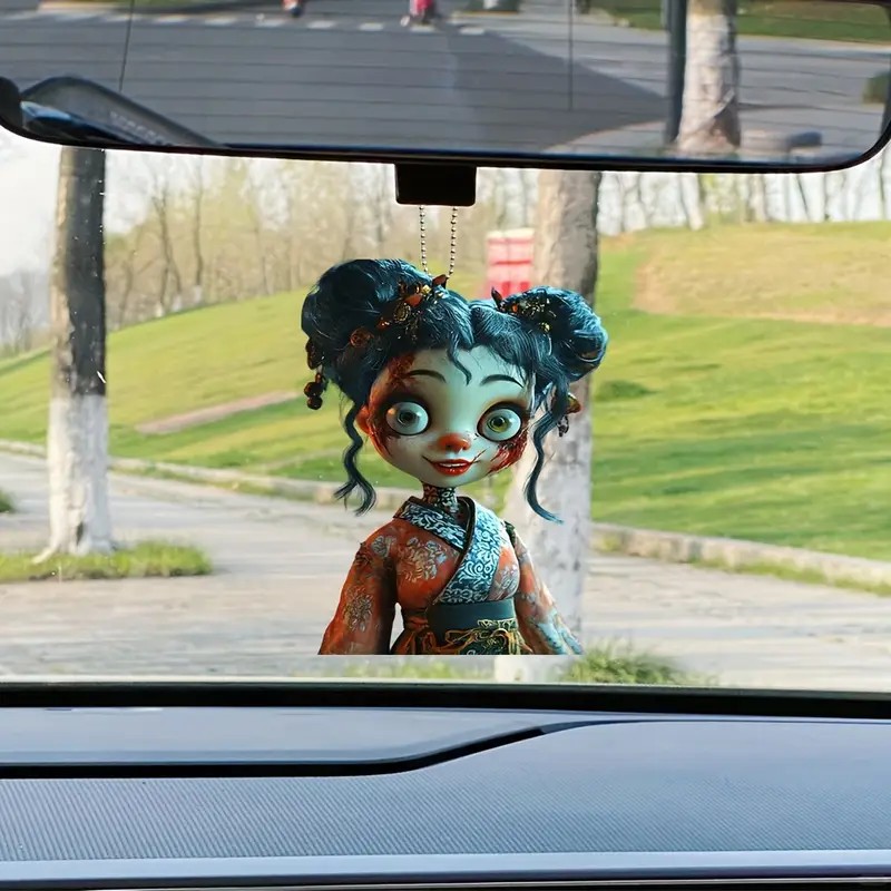 Nuevo producto 2d acrílico muñeca de terror colgante de coche plano transfronterizo interior espejo retrovisor decoración decoración del hogar