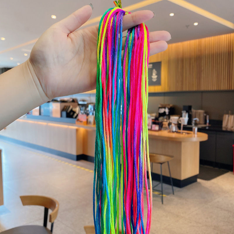 Cuerda de trenza sucia cuerda de color de cabello trenzado oculto siete colores adultos niños mujer atada lazo de pelo cuerda de pelo sucio trenza artefacto cuerda de pelo grueso