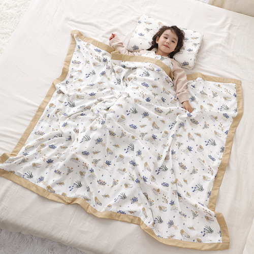 Infants and young children gauze children's quilt bath towel 120*150 baby gauze cover blanket summer cool quilt children spring and summer 4 layers 6 layers