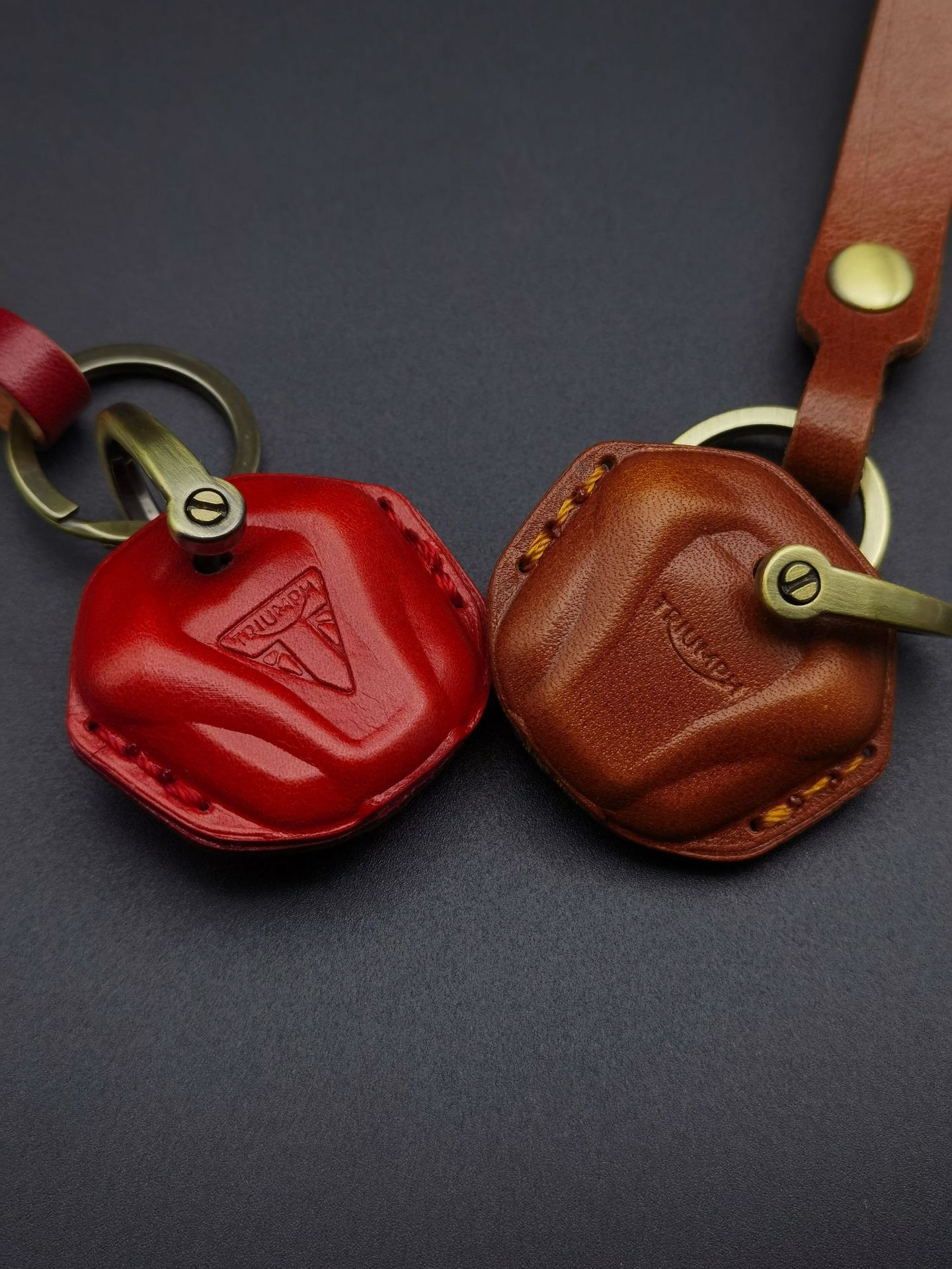 Genuine Leather Key Case for Triumph T100 Motorcycle T120