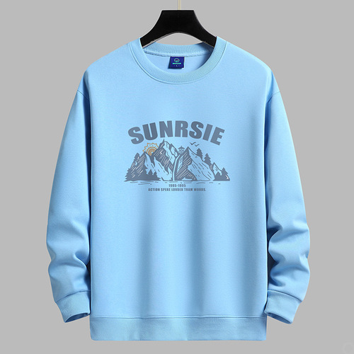 New Fall Style Crew Neck Thin Sweatshirt for Men, Teenagers, Loose Plus Size, National Trend Couple Student Long Sleeve Men's Fashion Top