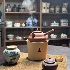 Chinese Zen Buddhist statue small stove white mud Chaoshan Kungfu tea stove tea boiler kettle base outdoor alcohol stove