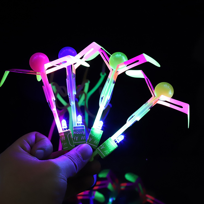 Night Market Stall Hot Luminous Toys Slingshot Small Flying Arrow HY-588A Double Flash Arrow Round Leaf Luminous Flying Sword