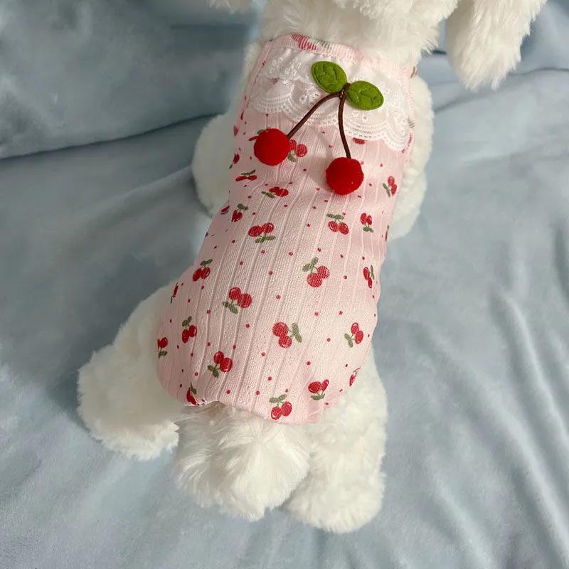 Perro mascota ropa para perros primavera y verano nuevo estilo Teddy Bichon Bomei camisola protección del vientre bolsa vientre servicio a domicilio