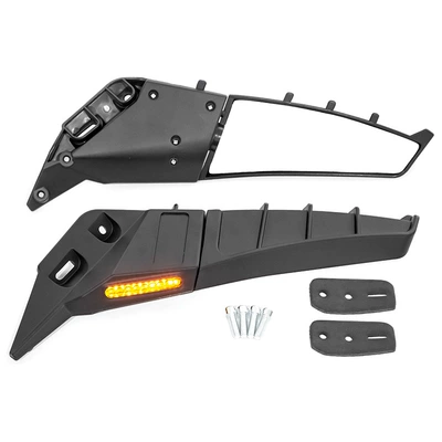 Motorcycle modification Retro Mirror straddle 250 600 with lights ABS fixed wing Rearview Mirror Mirror (Motorcycle rearview mirror) - abs-fixed-air-wing-rearview-mirror-with-light-2