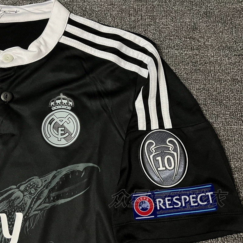 Футболка 1415 Real Madrid Black Dragon №7 C. Роналду, длинный рукав, форма Рамос Бэйл Ж. Робиньо