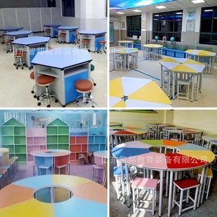 Student Hexagonal Table Combination Computer Table Hexagonal Table Folding Table Splicing Table Training Table Exploration Table Discussion Table
