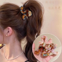 韩系几字醋酸小抓夹女高级感2025新款鲨鱼夹高马尾发夹后脑勺发饰