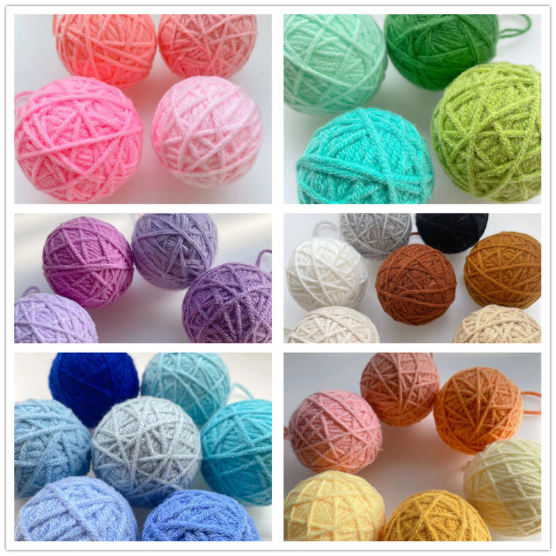 5cm Yarn Balls Christmas Decoration Bouquet Materials DIY Winding Foam Ball Hanging Ornaments Photo Display Window Decoration Props