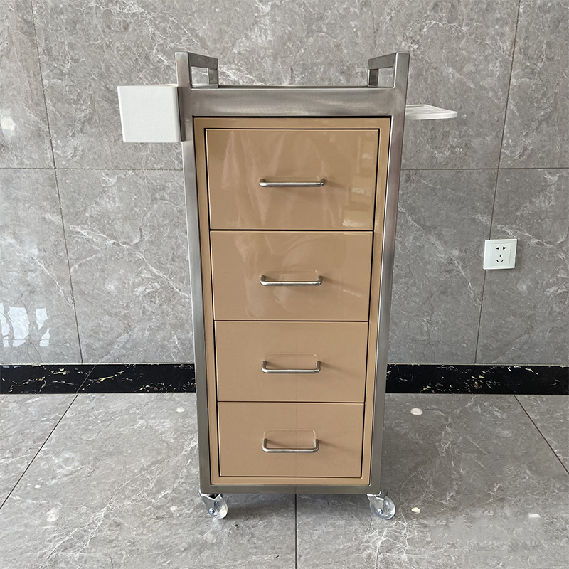 Barbería de acero inoxidable armario de herramientas barbería almacenamiento armario de corte de pelo salón de peluquería carro especial carro de herramientas de planchado