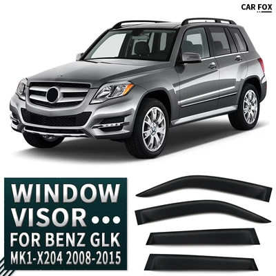 Window visor, Rain shield - standard-packing-without-logo-mercedes-benz-glk-class-mk1-x204-2008-2015-plexiglas-no-bright-strips-window-rain-shield