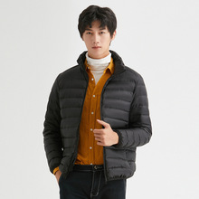 跨境平湖批发轻薄羽绒服男士立领短款外套90绒韩版加大码一件代发