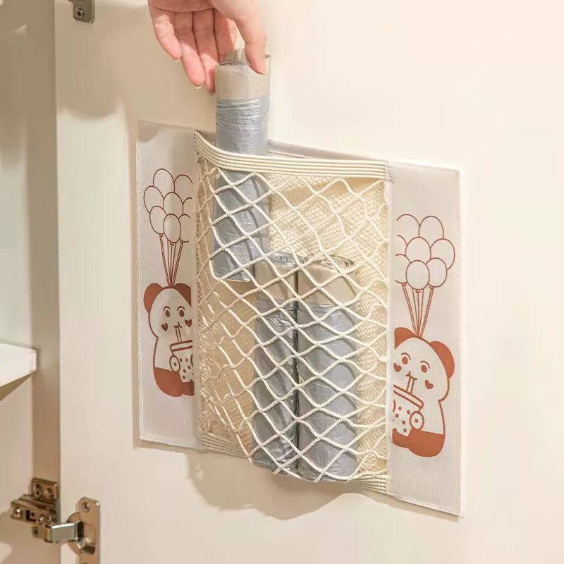 Storage system, garbage bag with velcro, shopping bag