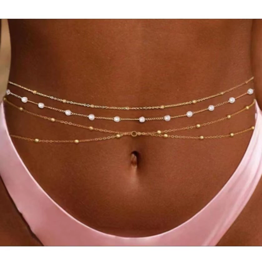 Поясная цепочка (body chain), европейский стиль с кисточками и коробкой, простой элегантный аксессуар
