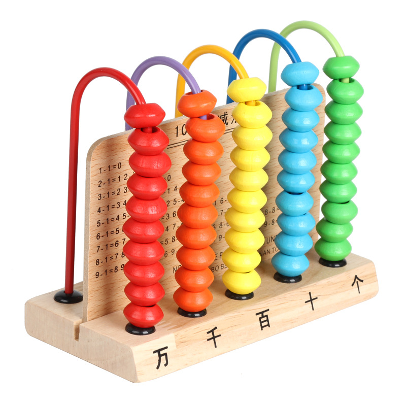 Venta directa de fábrica de madera maciza de 5 niveles de 9 líneas de 12 niveles contador estudiantes de primaria grado especial 1, 2 y 4 ayudas para la enseñanza de matemáticas al por mayor image 6