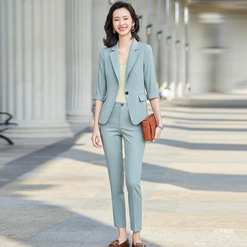 Mid-Sleeve Suit Jacket Women's 2021 Spring New Korean Style Slim-fit Tight Waist Slim-fit Small Size Suit Professional Suit