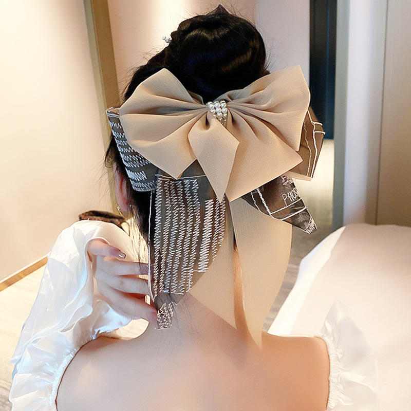 1 Piece Quantity Daily Occasion Fashion Bow Knot Cloth Inlay Artificial Pearls Artificial Diamond Hair Clip 1 Piece