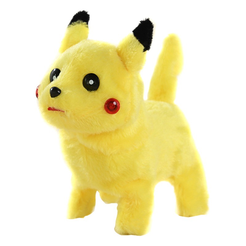 Cruz-frontera simulación eléctrica Pikachu muñeca luminosa felpa juguete lindo mascota serie Pikachu muñeca juguete de los niños