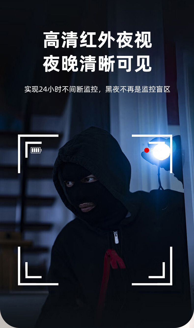 智能摄像头小巧远程家用监控红外夜视双向对讲跨境高清WiFi摄像机