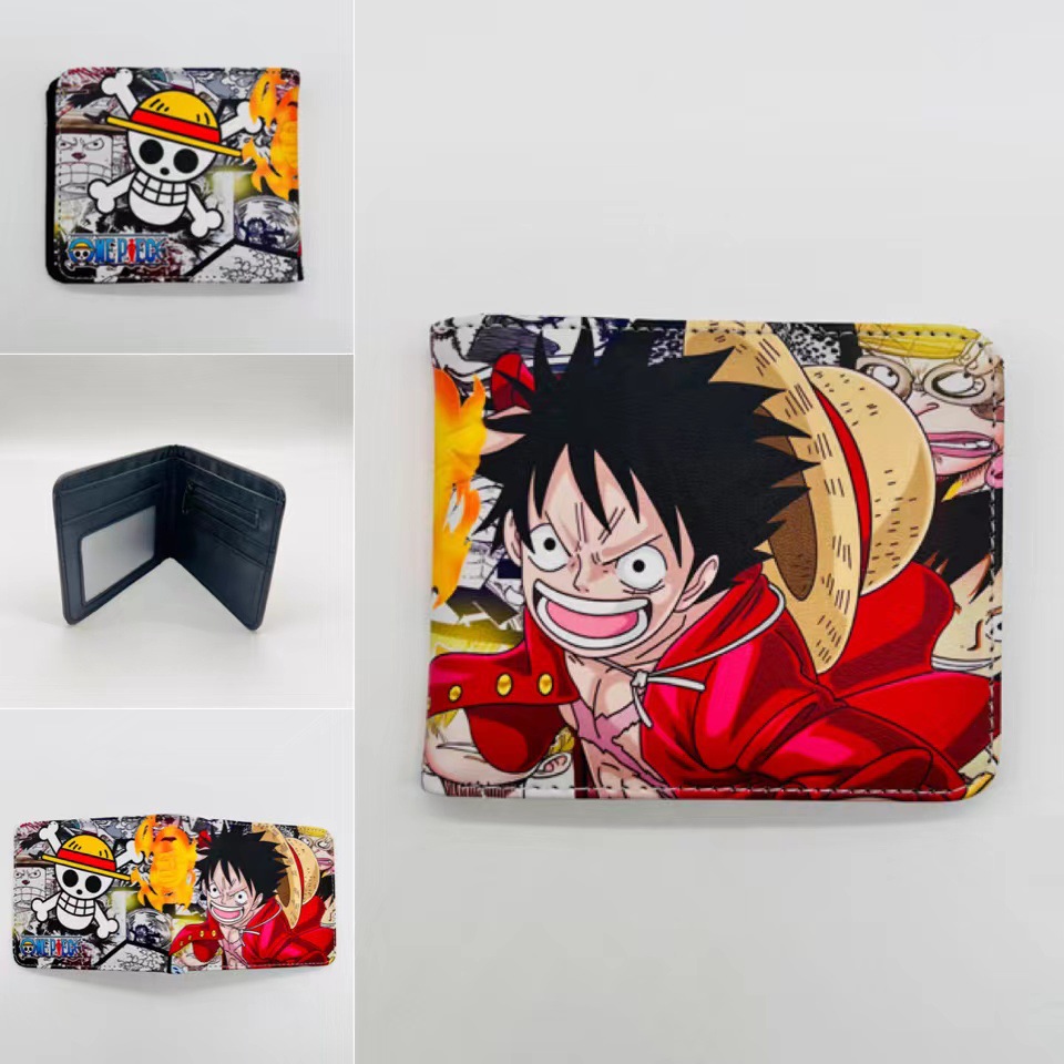 One Piece One Piece Cartera de dibujos animados japoneses Luffy Choba Solon plegable estudiantes PU cartera de cuero corta