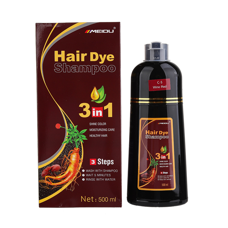 Mido al por mayor transfronterizo, un champú de tinte para el cabello negro, un lavado, blanco a negro, planta fina, crema para el cabello de burbujas