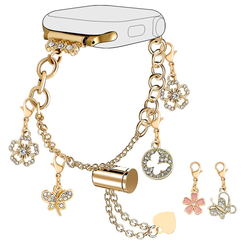 Cross-Border Applicable Apple Watch Apple Watchs10 Detachable Pendant Metal Bracelet Strap iWatch New