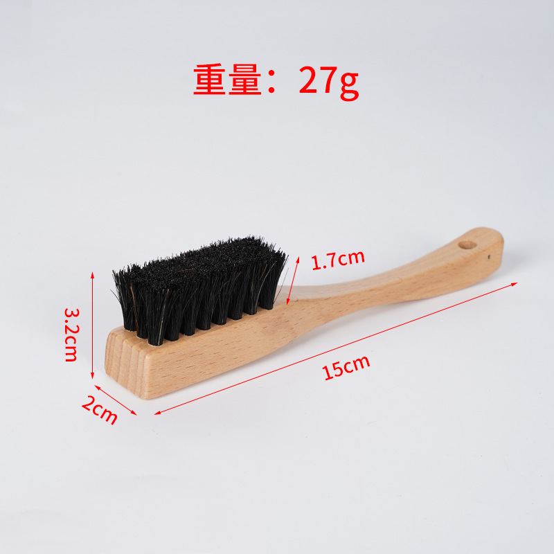 Cepillo de Zapatos de Pelo de Caballo de Madera de Haya, Descontaminación y Cuidado, para Calzado y Ropa