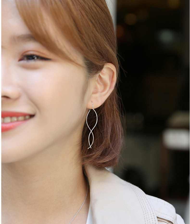 Pendientes de plata esterlina s925 larga borla pendientes personalizados Corea del Sur estilo coreano pendientes de joyería de plata image 4